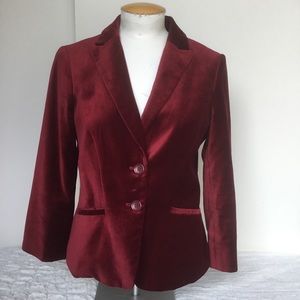 The Limited Red Velvet Blazer